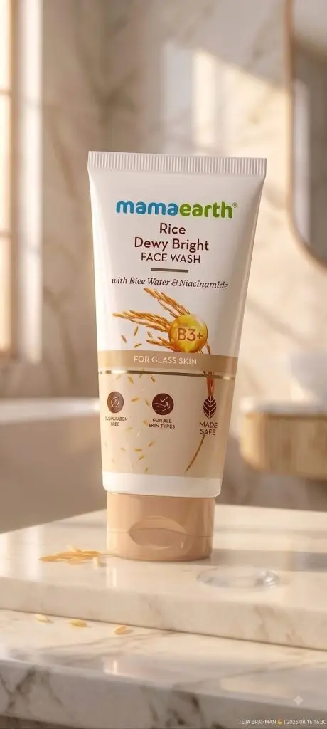 Mamaearth Rice Dewy Bright Face Wash for Skin Brightening