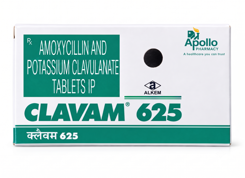 Clavam 625mg Amoxicillin and Potassium Clavulanate Tablets IP Alkem - JKM Pharmacy Store